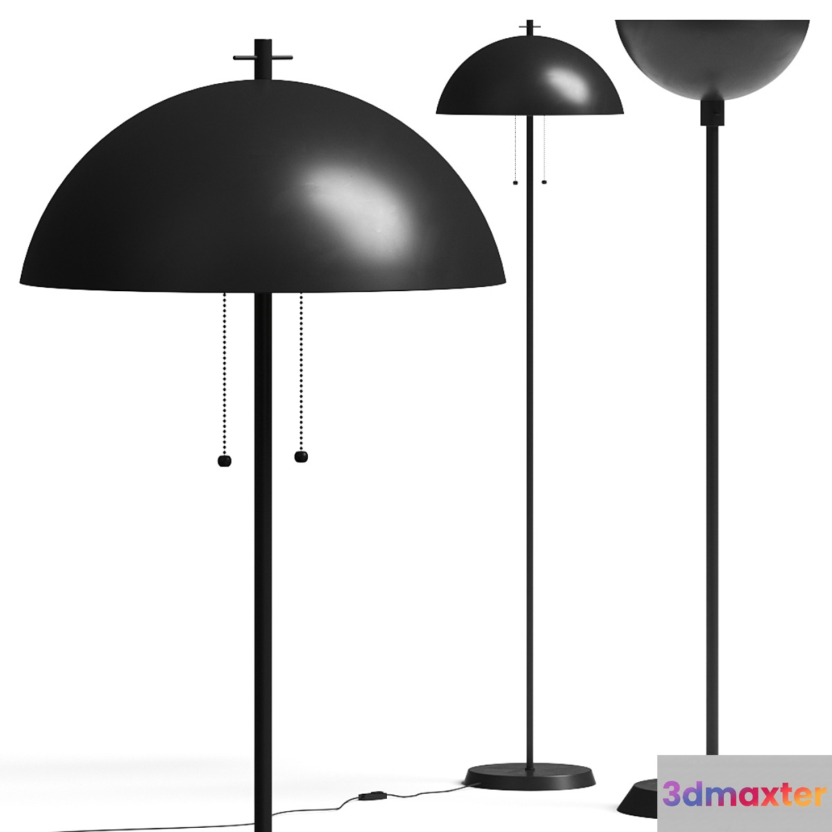 Pottery Barn Caufield Metal Dome Floor Lamps 3D Max
