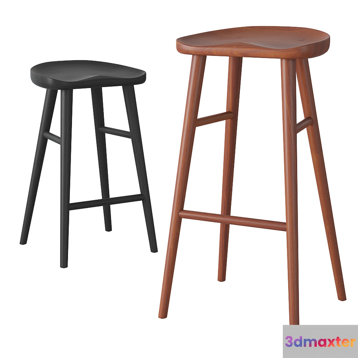 Rejuvenation Randle tractor bar stool and counter stool with wooden legs
