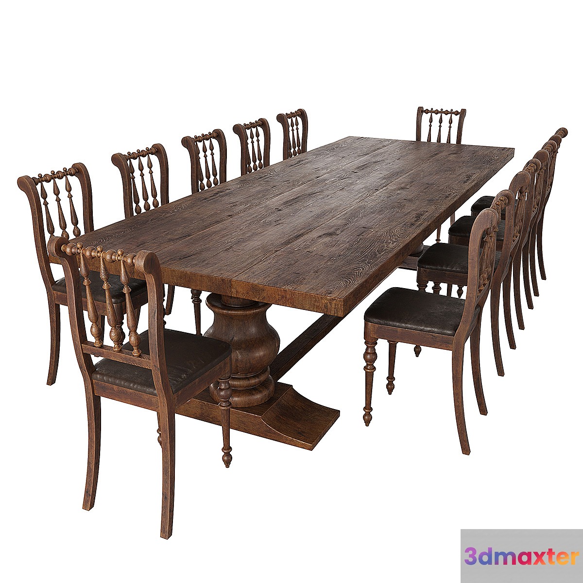 Rustic dining table + chair