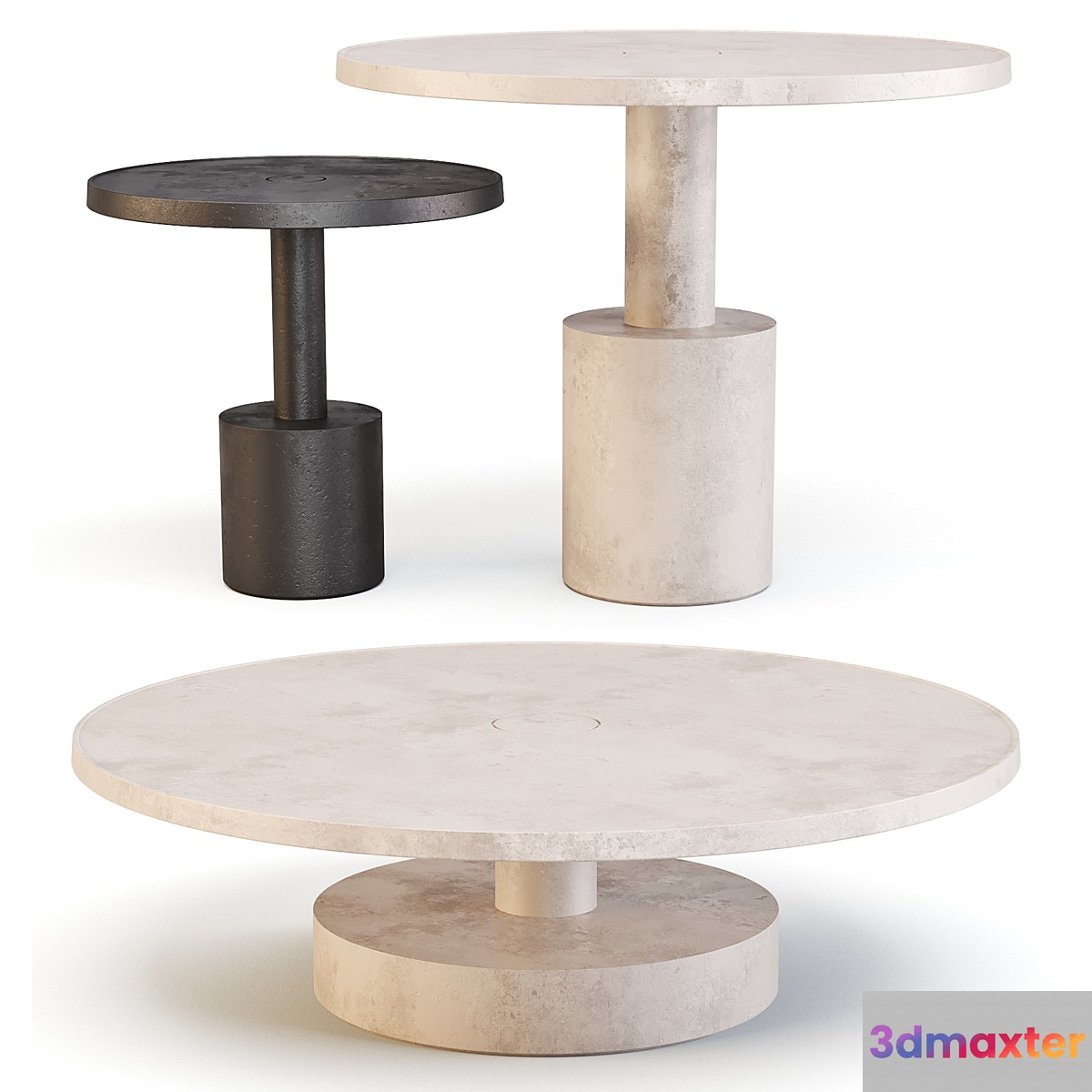 Baxter Pilar - Coffee and Side Table Set 01 3D Max