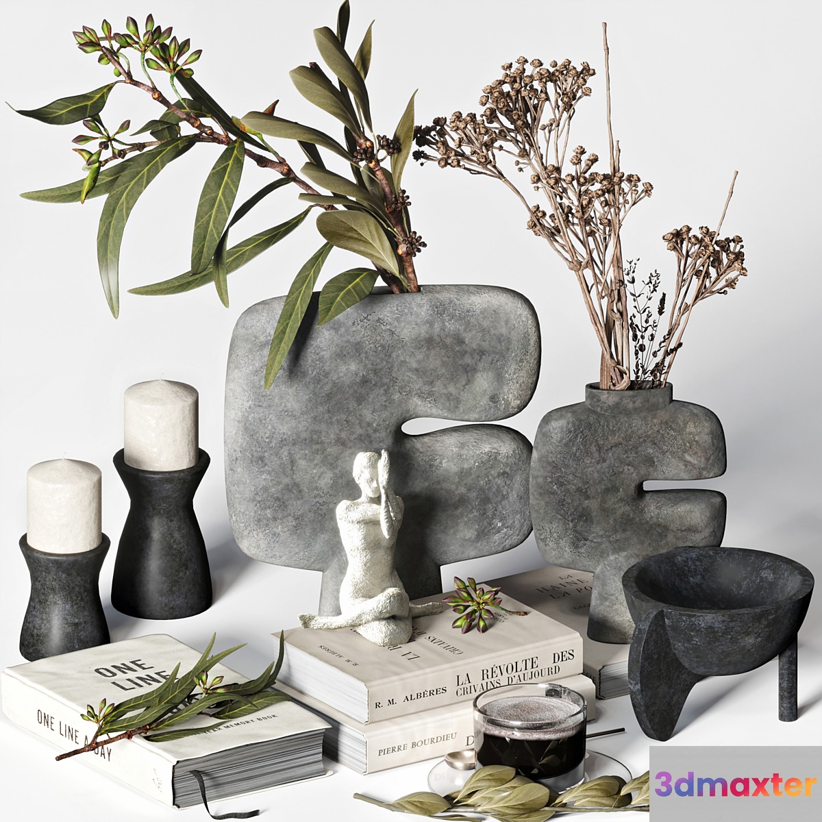 Decorative set 021 with 101 Copenhagen vases