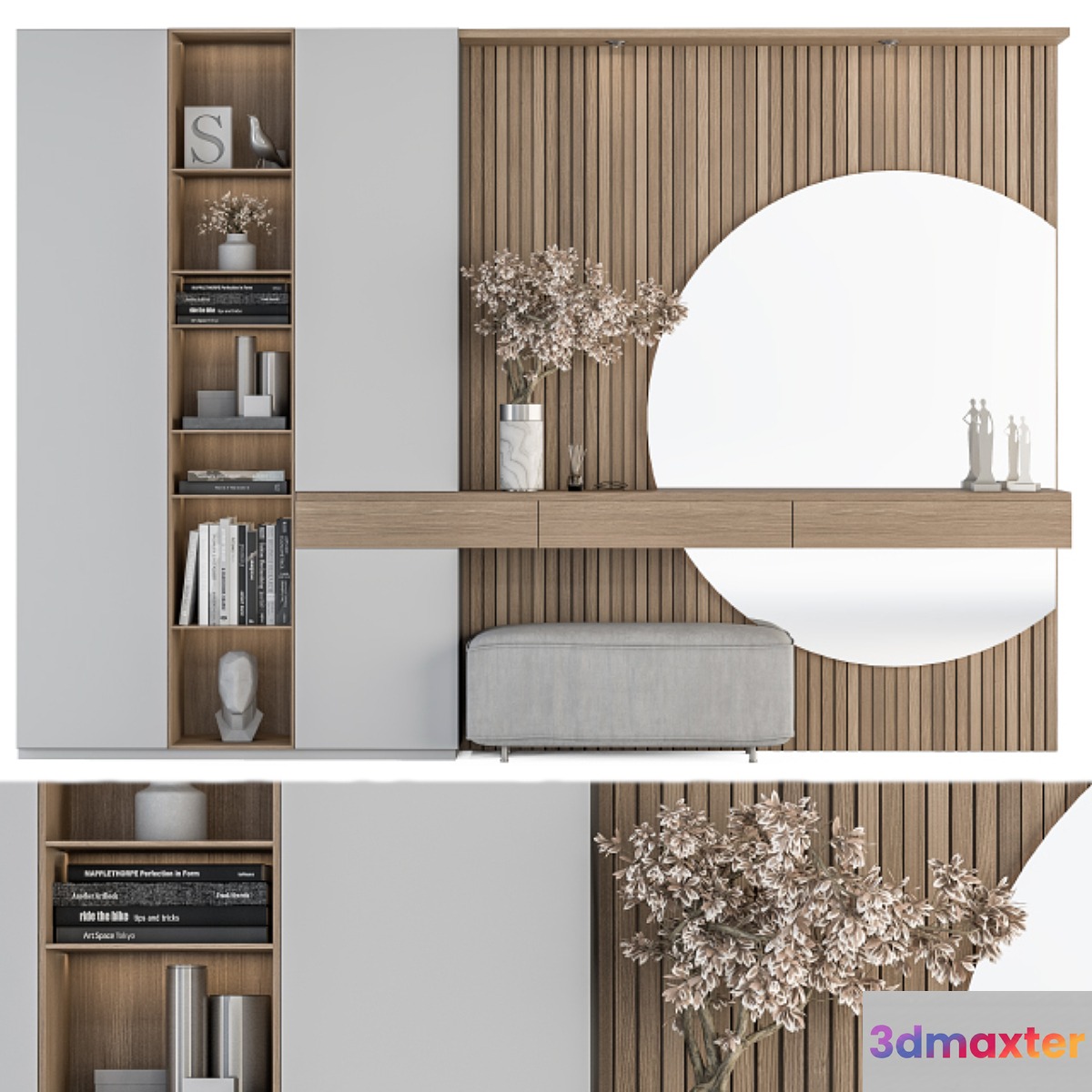 Hallway 23 - White and Wood Set 3D Max