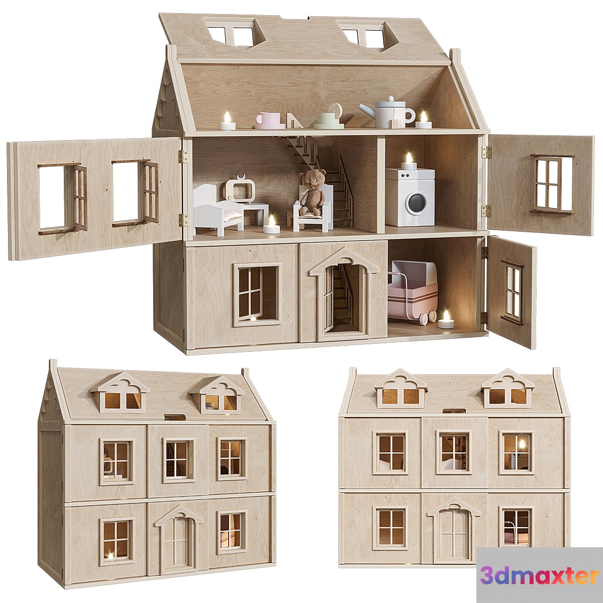 Plywood dollhouse 3D Max