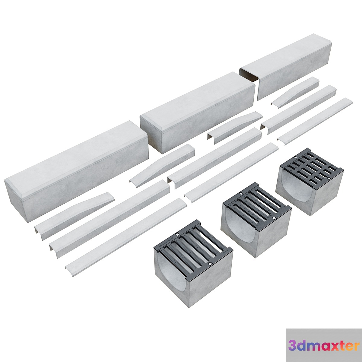 Curb sidewalk road tray