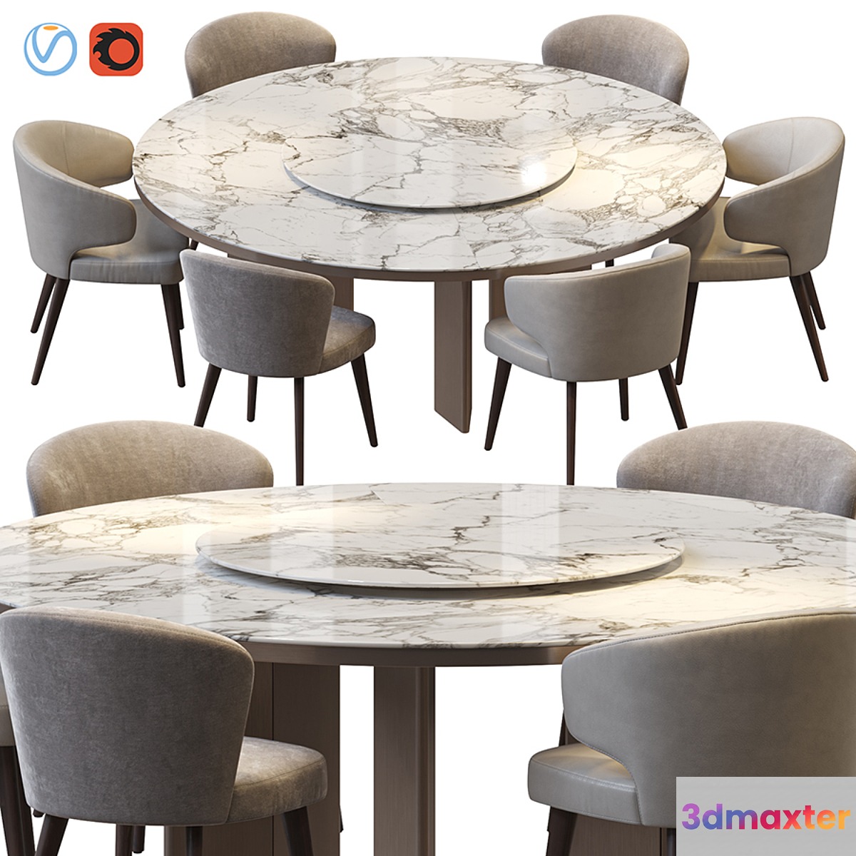 MORGAN MARBLE TABLE AND ASTON DINING CHAIR