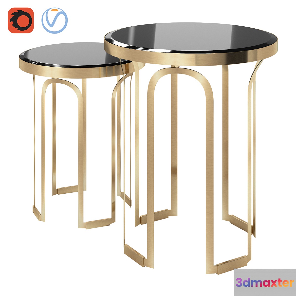 Gold Castle Tower Side Table 3D Max