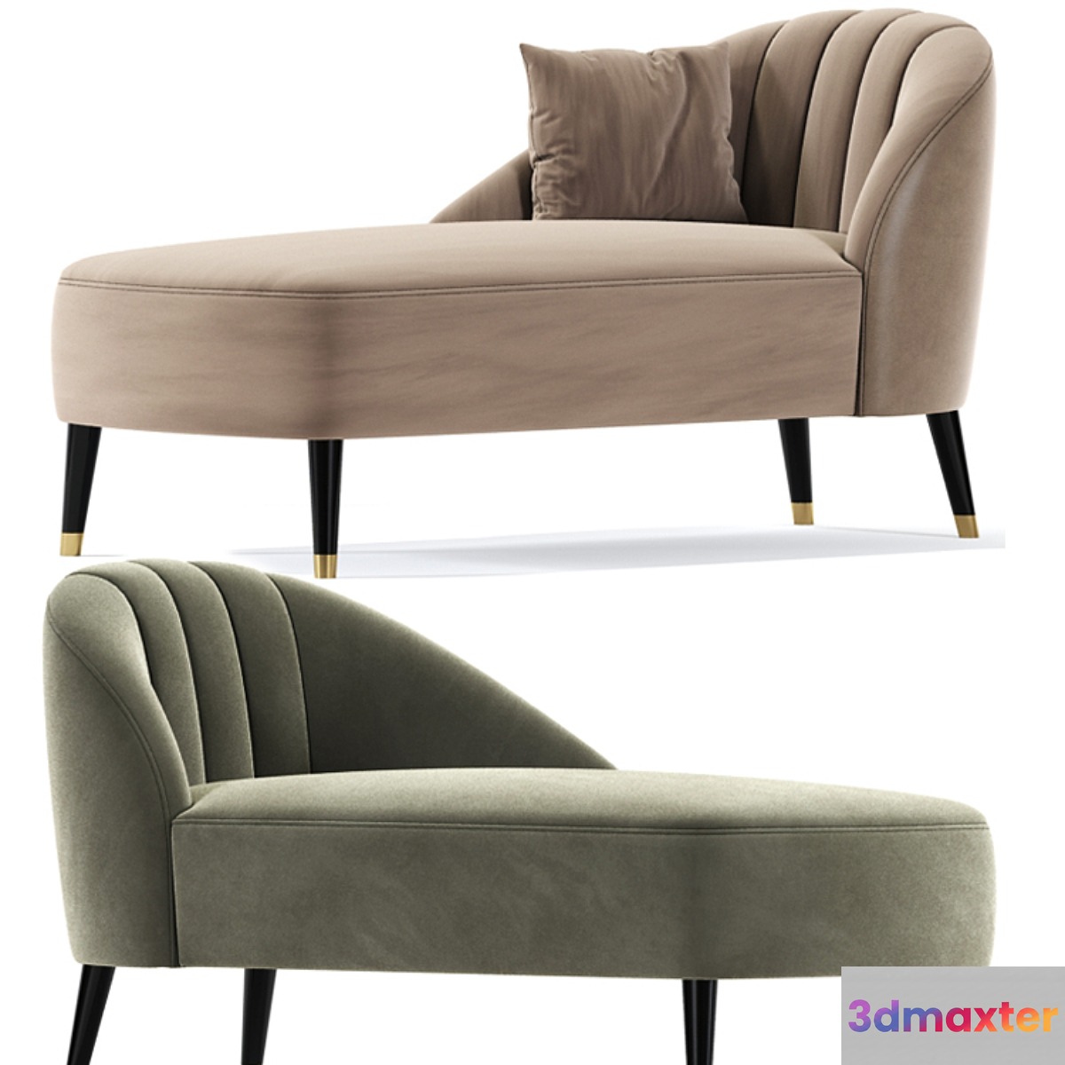 Monroe jade velvet chaise lounge