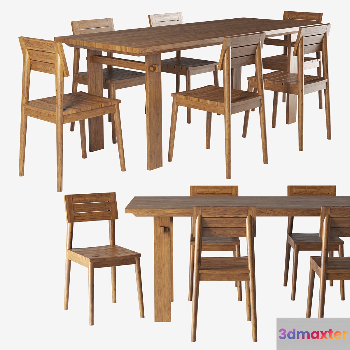 ARTISAN table and VINTAGE OUTDOOR chair 3D Max