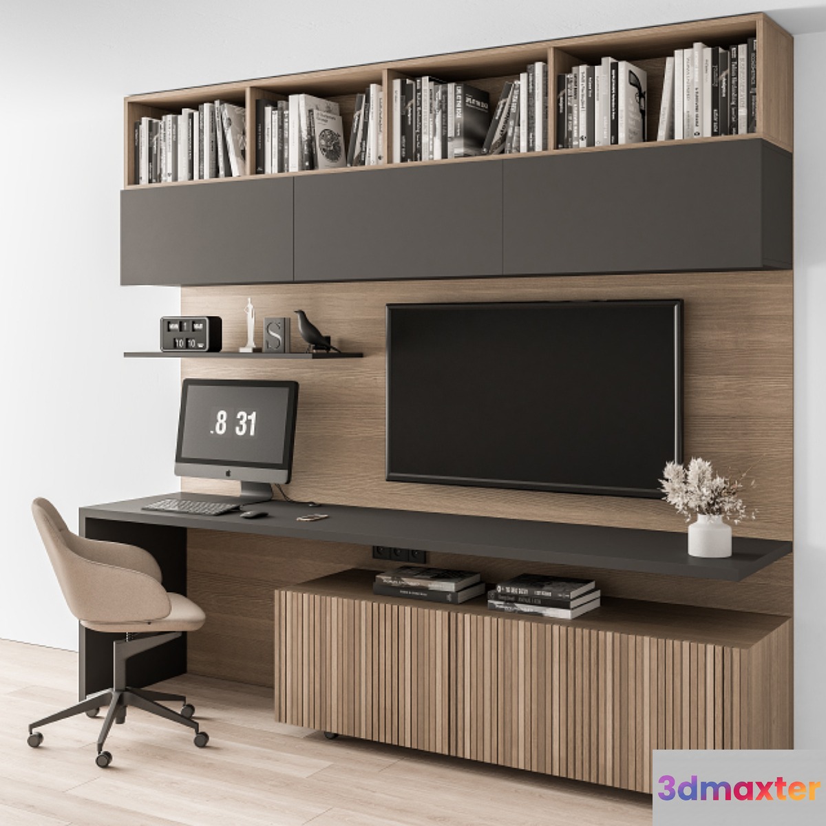 Office Furniture Wardrobe and Table - Home Office 37 3D Max