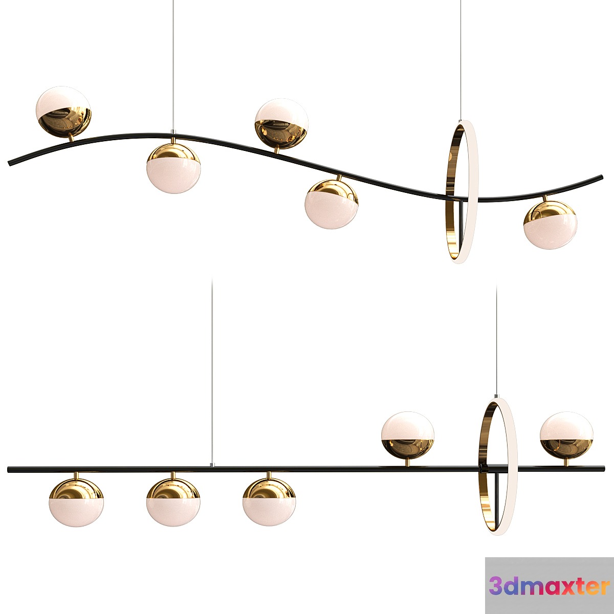 Modern Molecular Round Pendant Lights 3D Max