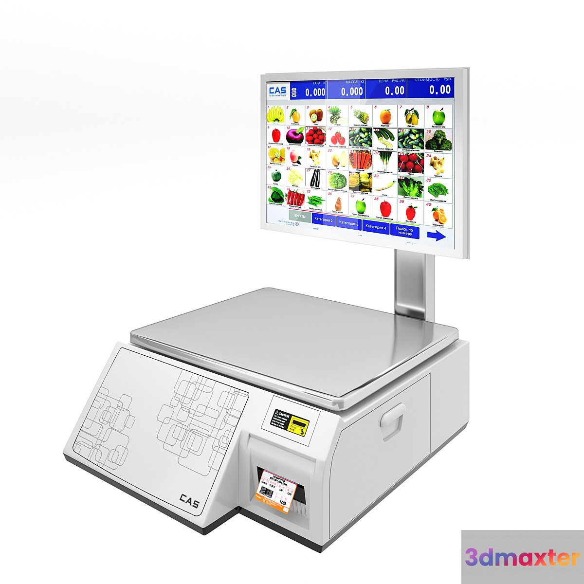 Commercial scales CAS with touch screen