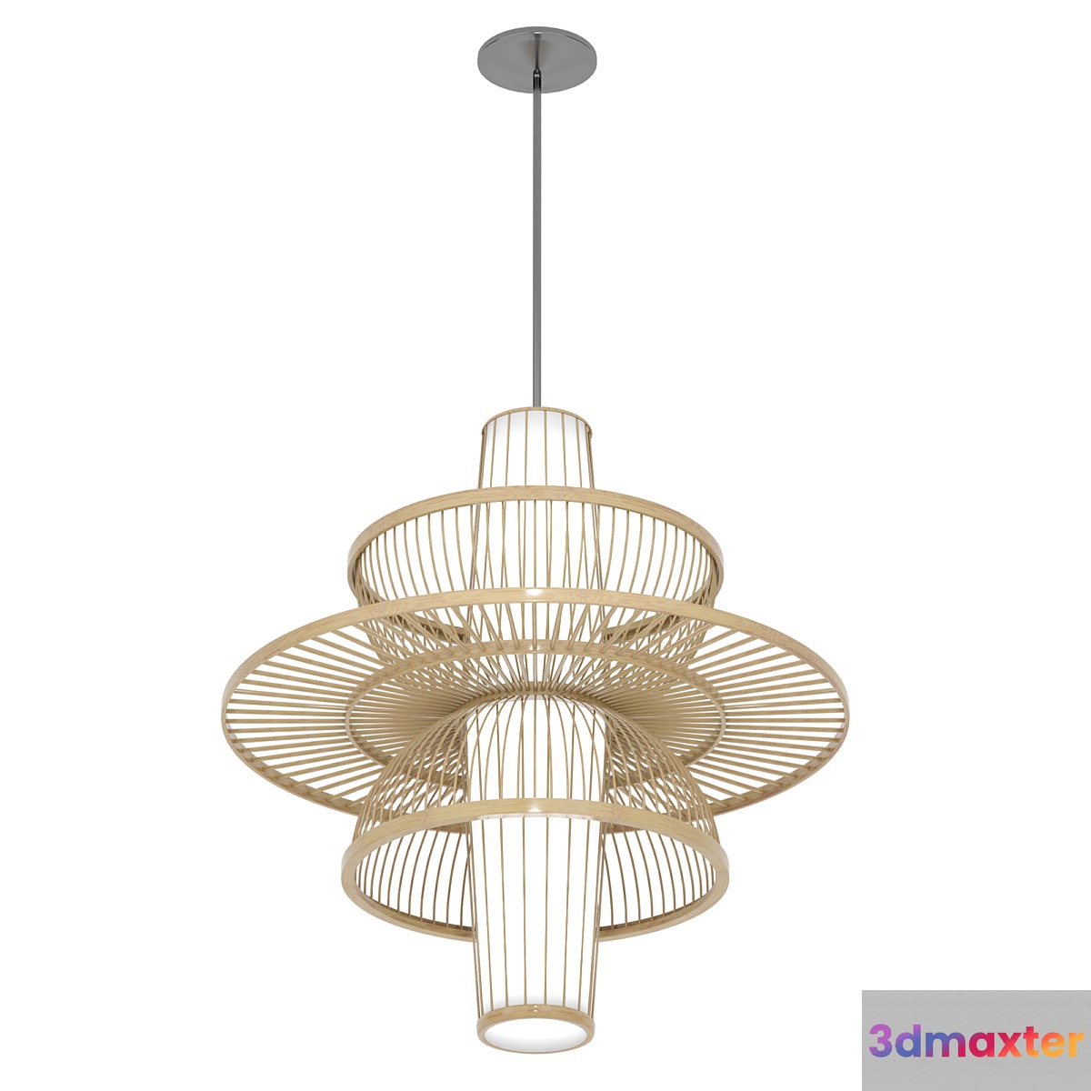 Pastoral Rattan Decorative Pendant Lights 3D Max