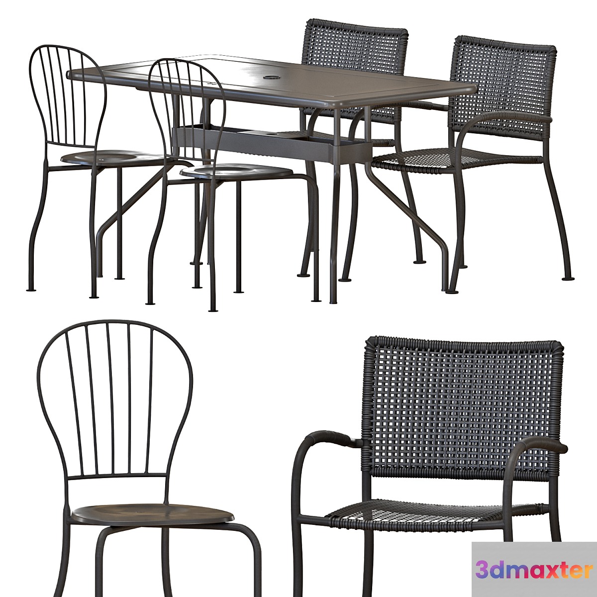 IKEA VIHOLMEN Table And Chairs 3D Max
