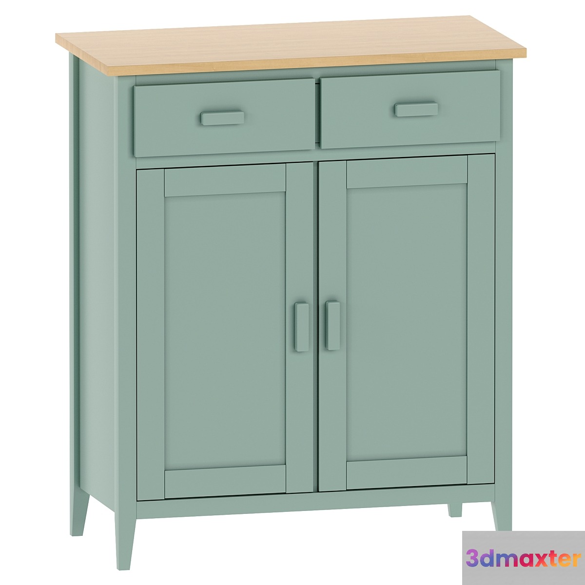Solid pine sideboard ALVINA 3D Max