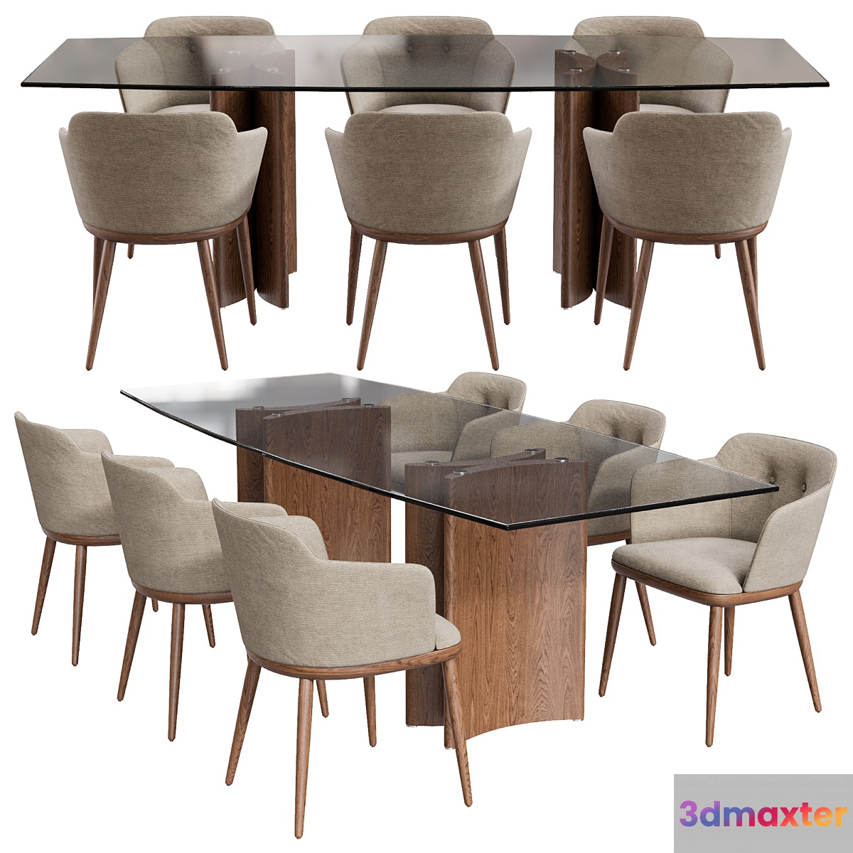 Porada Alan Botte Cristallo Table and Celine Chair