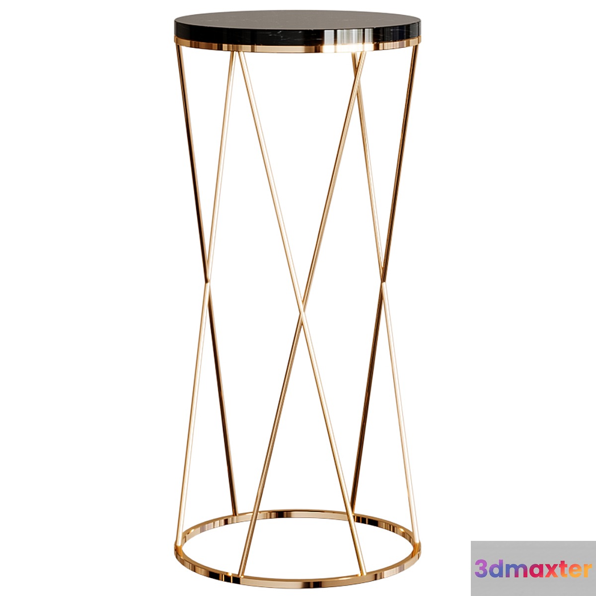 Side table with marble top 3D Max
