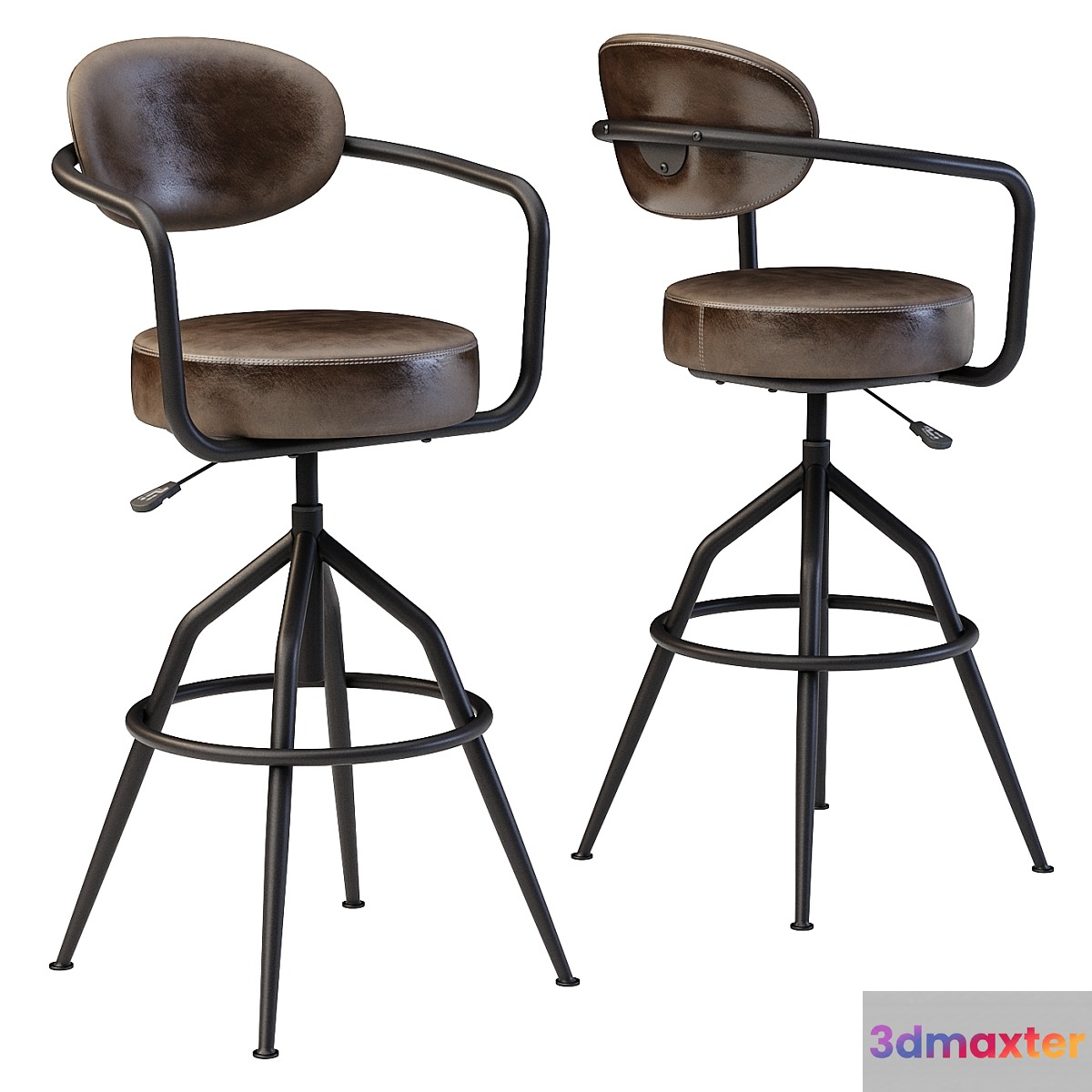 Industrial style swivel bar stool - No.3