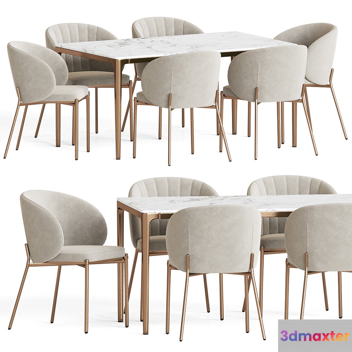 Shell Chair Canto Table Dining Set - No.2