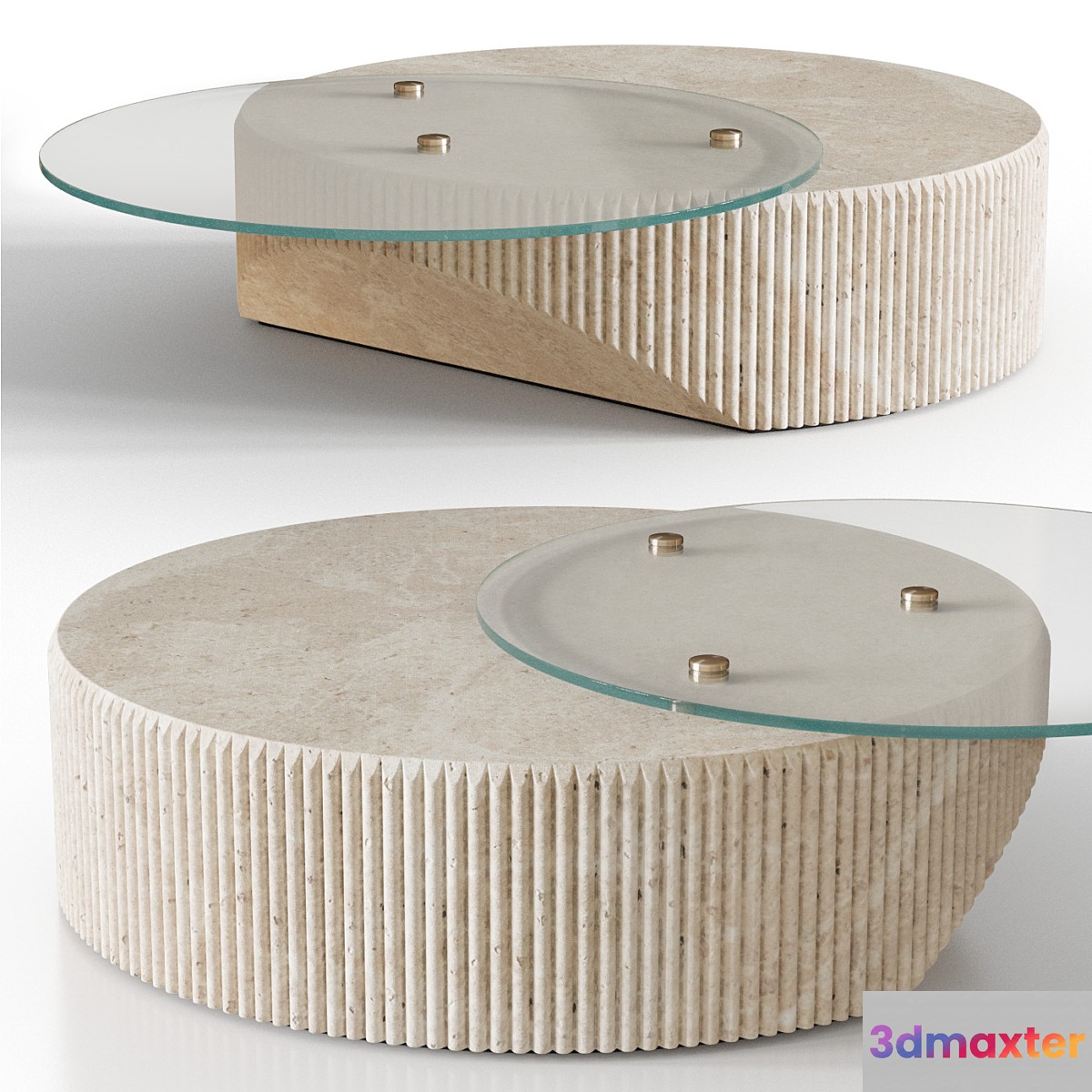 Marble and glass coffee table