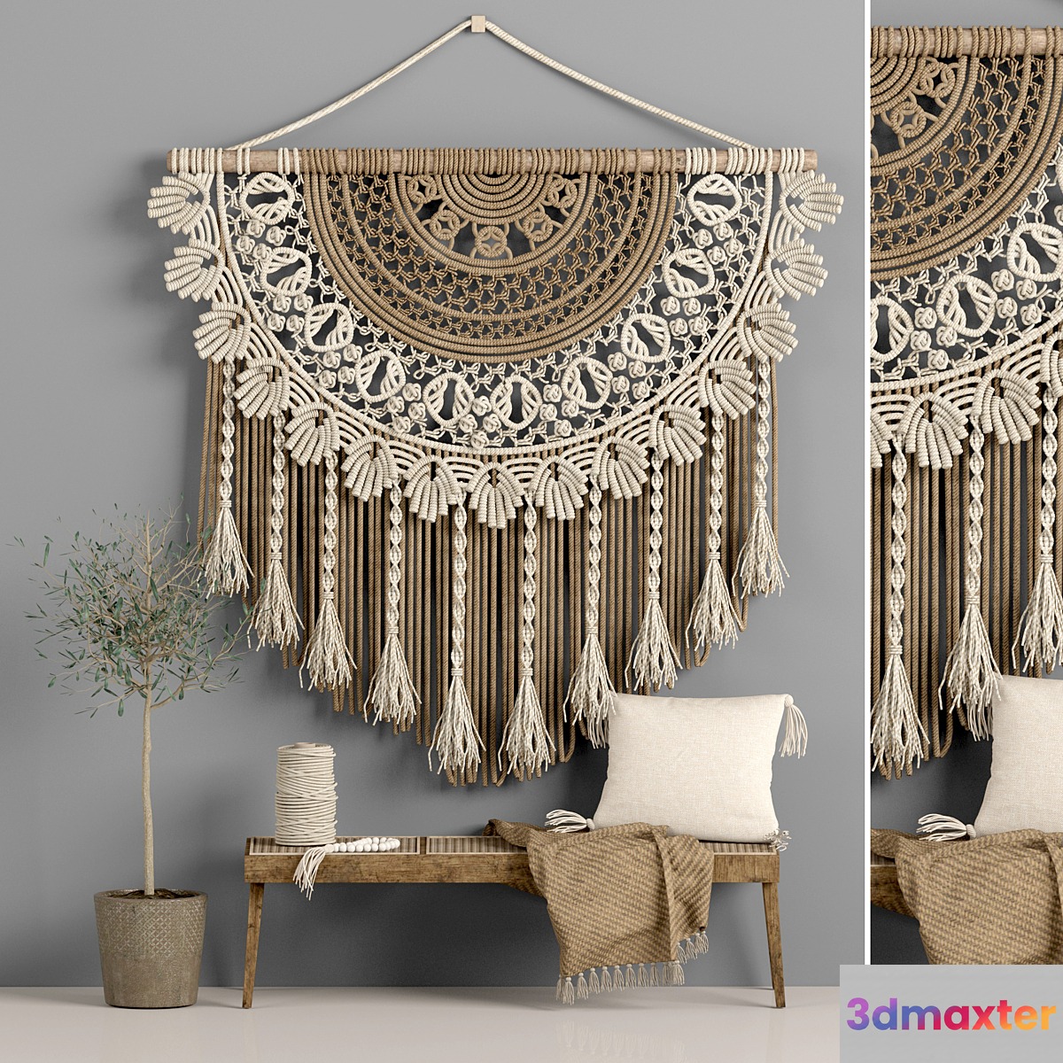 macrame decor set 10 3D Max