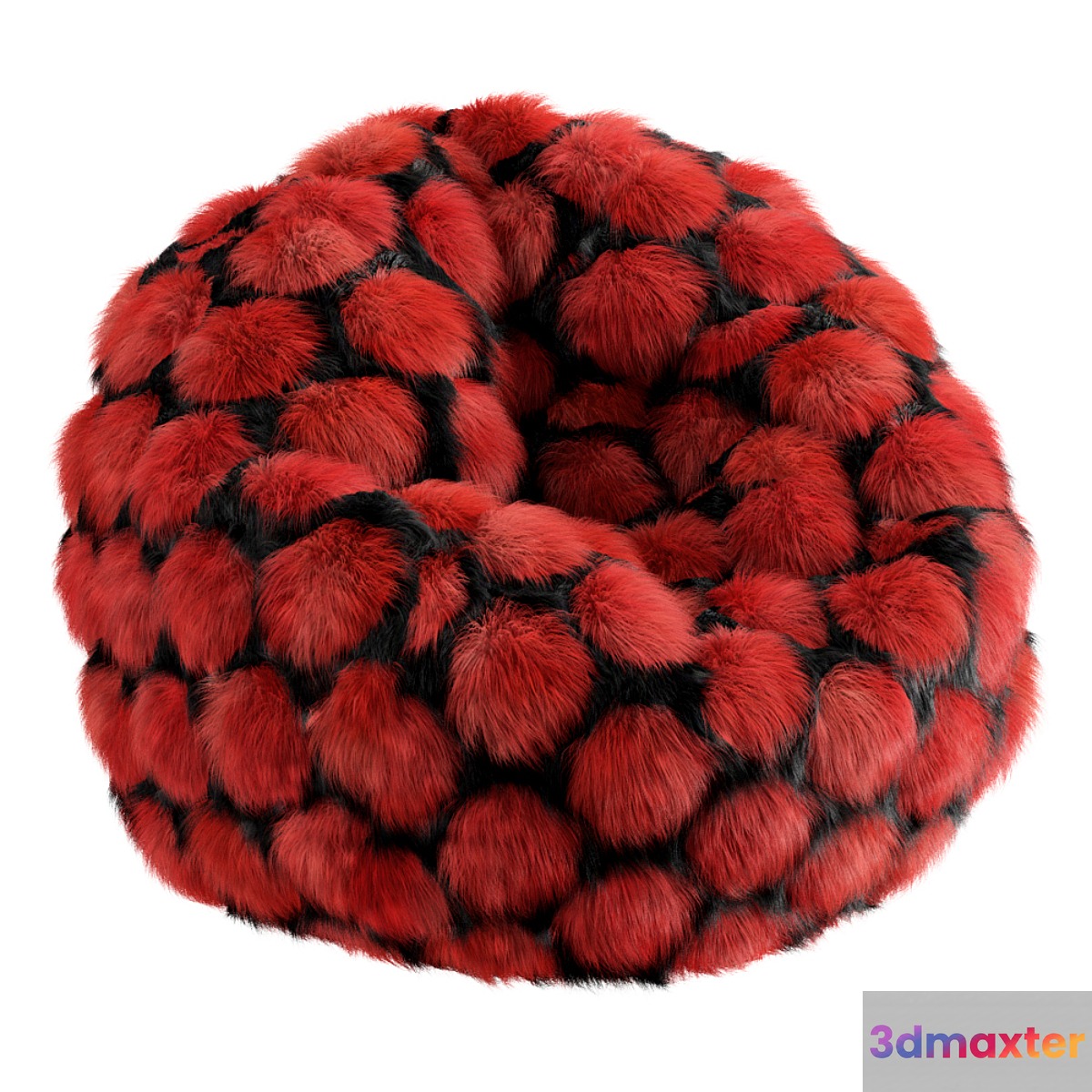 Round bean bag fur