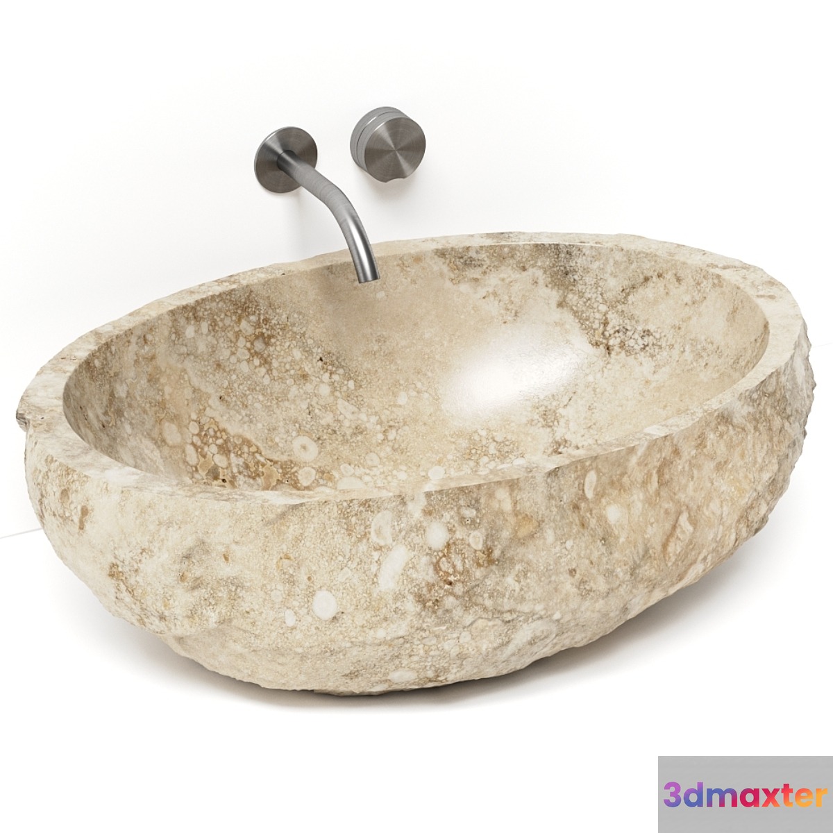 Custom Travertine Sink & Ceadesign Giotto Plus