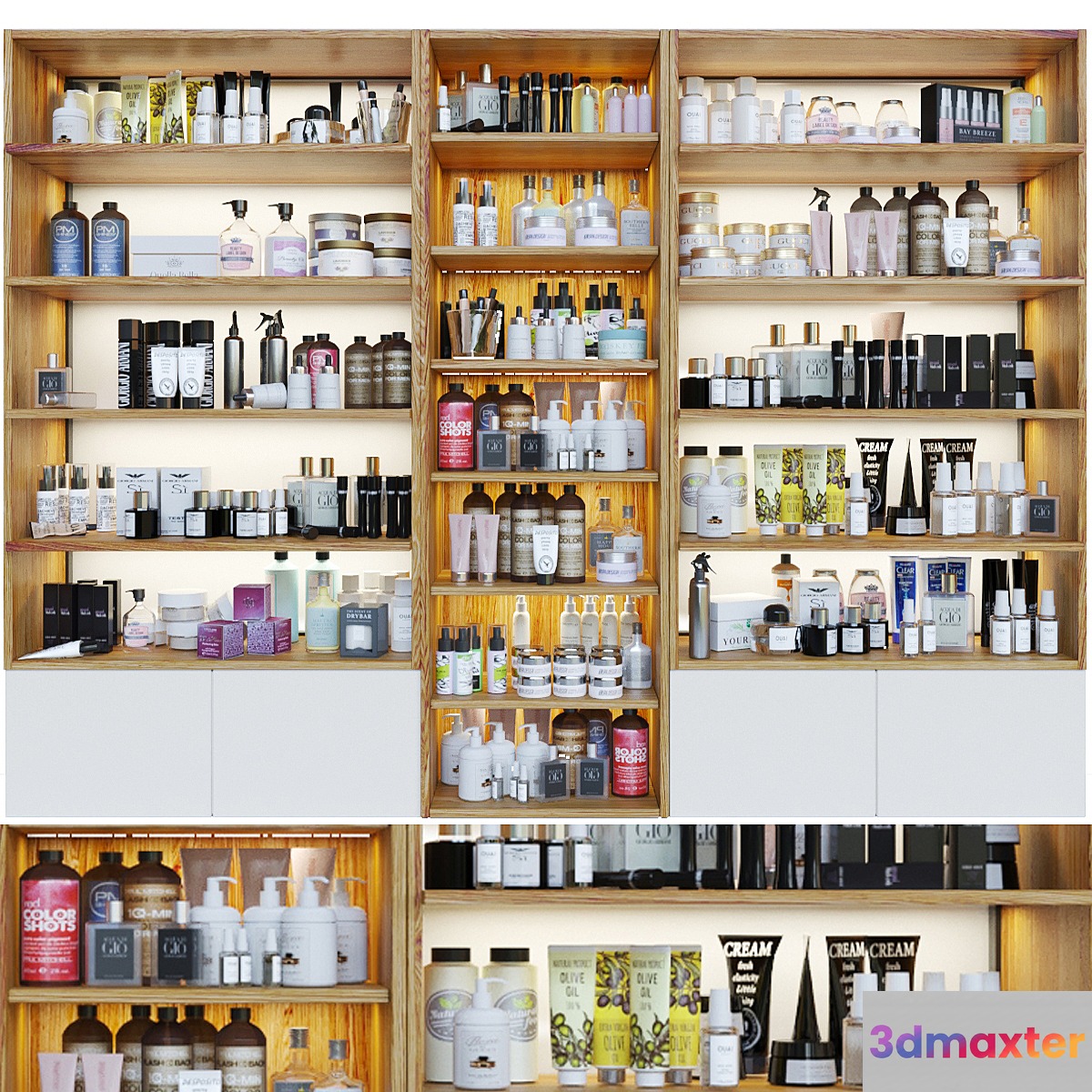 Cosmetics rack. Beauty salon cosmetology