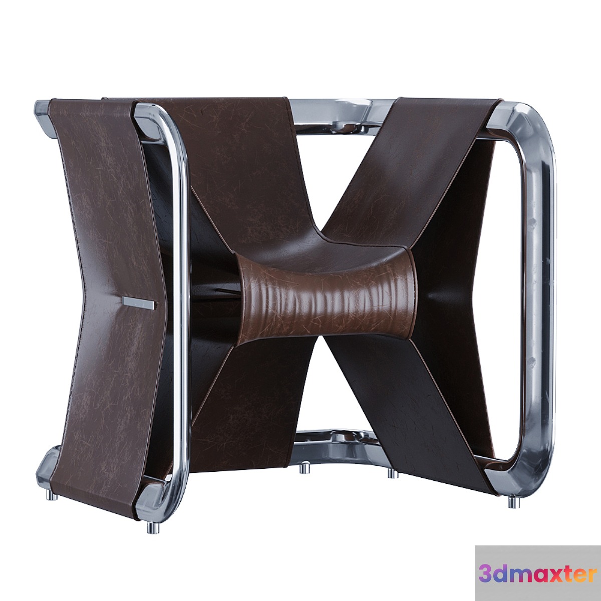 M Chair Fauteuils RILUC Acier Cuir MOM 3D Max