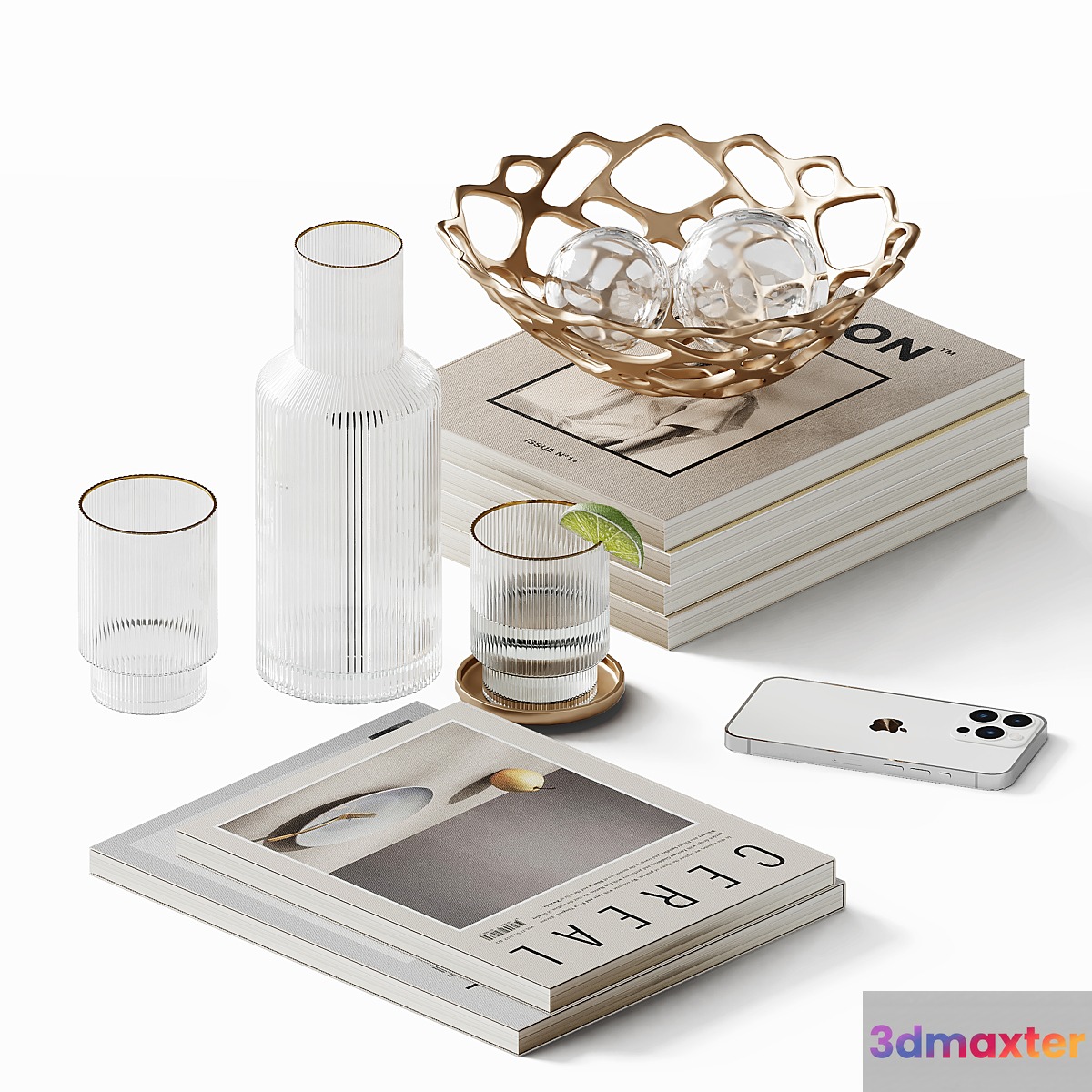 Decorative set for a coffee table - No.2 3D Max