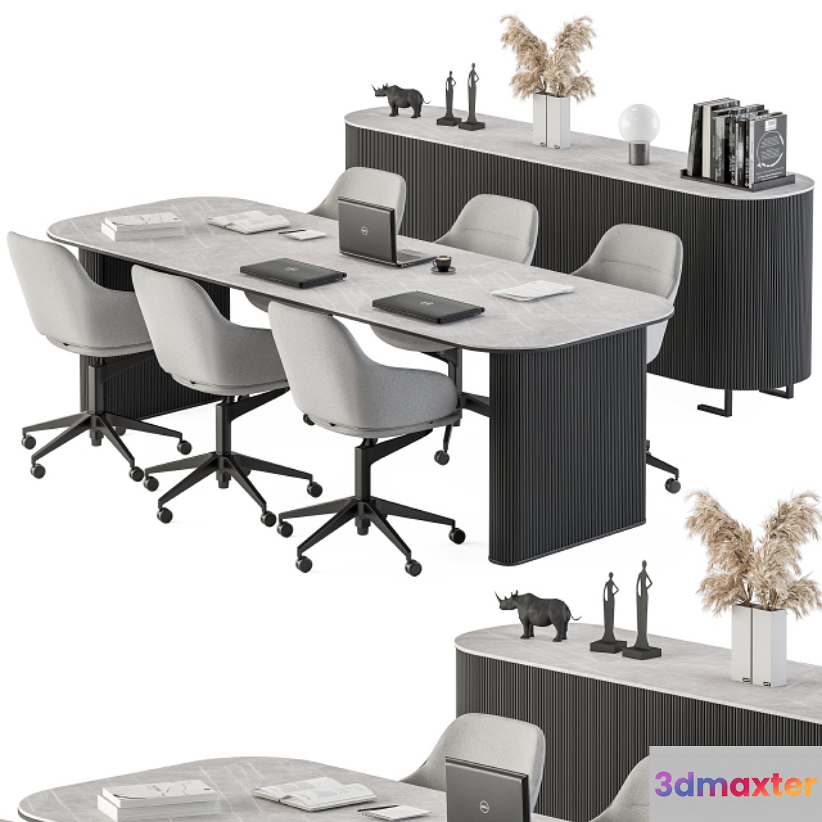 Meeting Table Black and Gray - Office Furniture 234