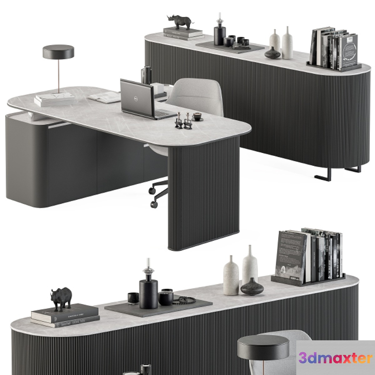 Boss Desk Black and Gray - Office Furniture 236