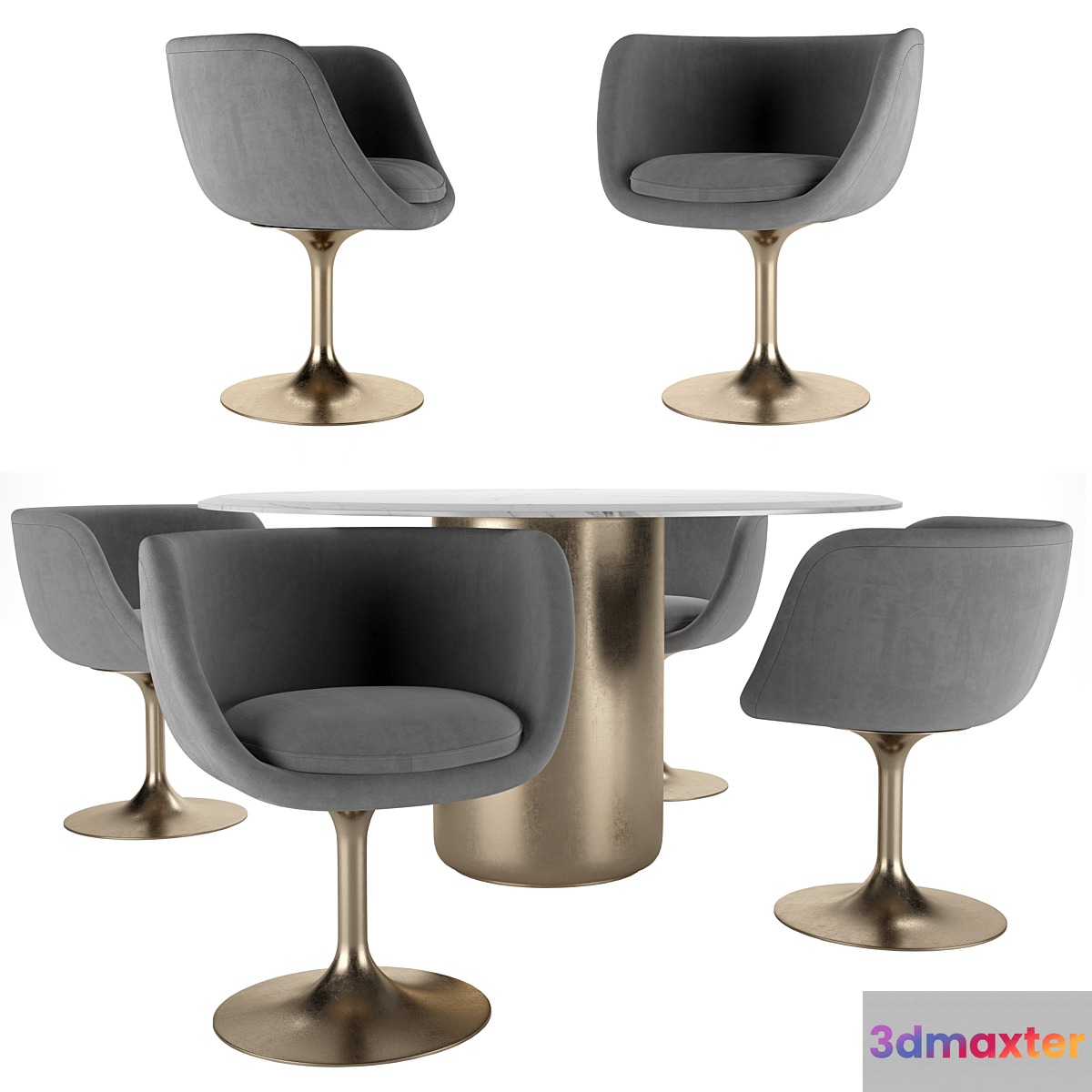 Chair and table VOYAGE 3D Max