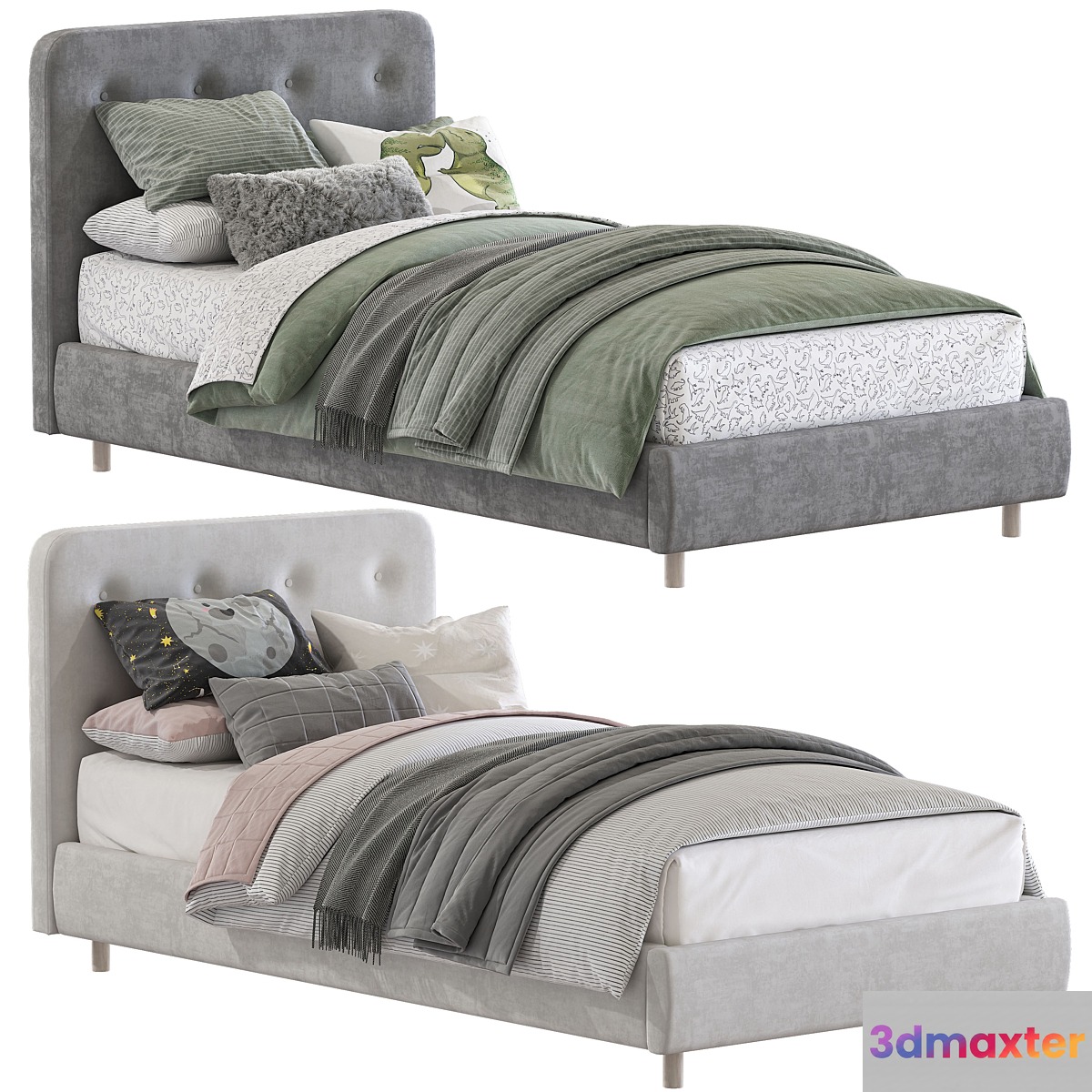 Bed Miller Tufted Upholstered Bed 2
