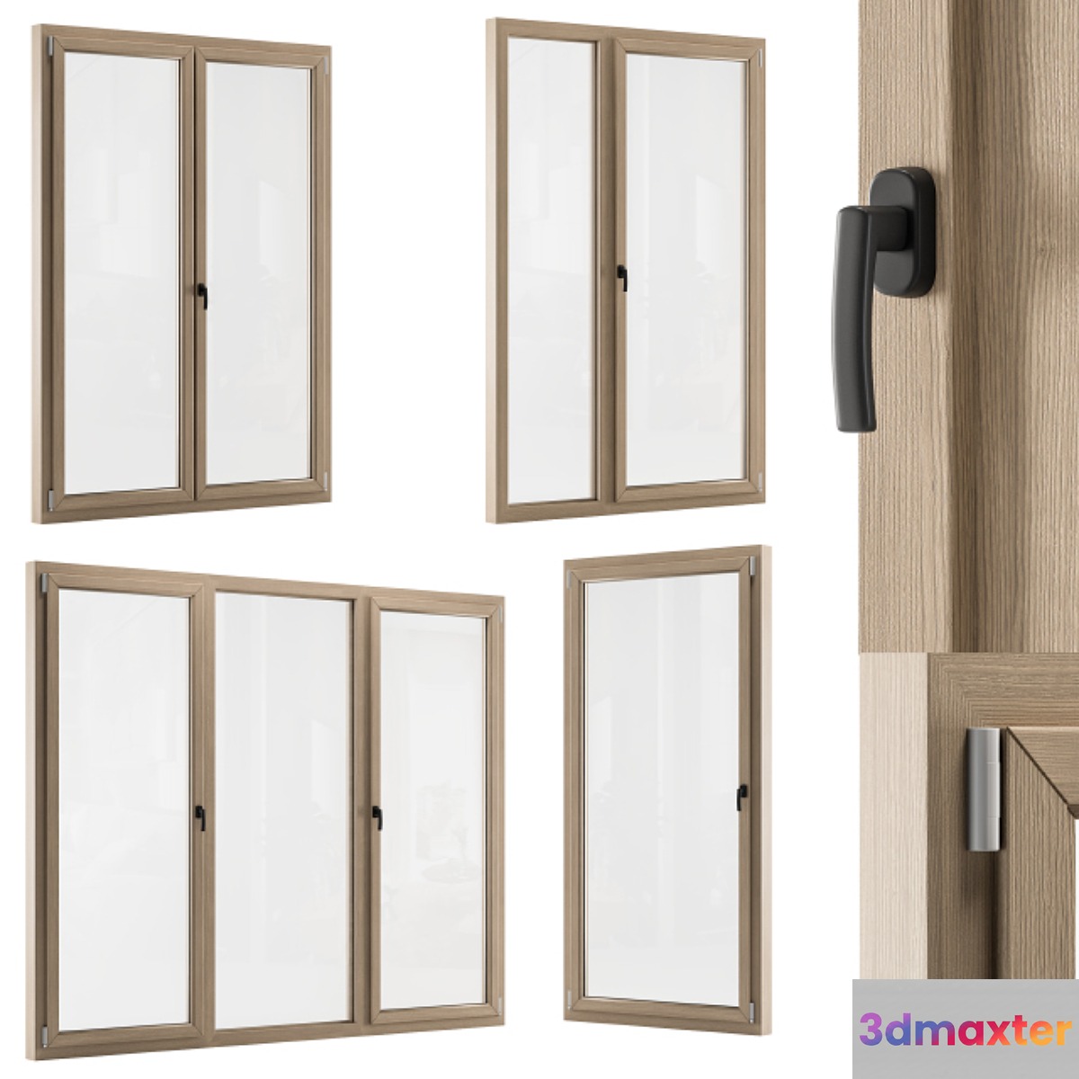 Wooden Window Modern - Windows Set 01 - No.2