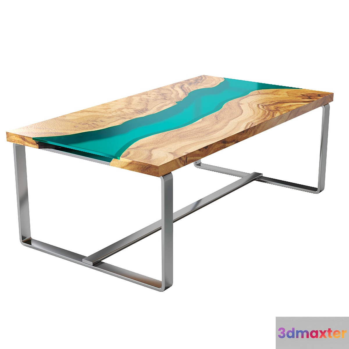 River Olive Wood table 3D Max