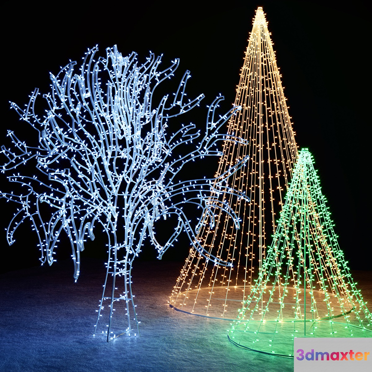 Garland trees 3D Max
