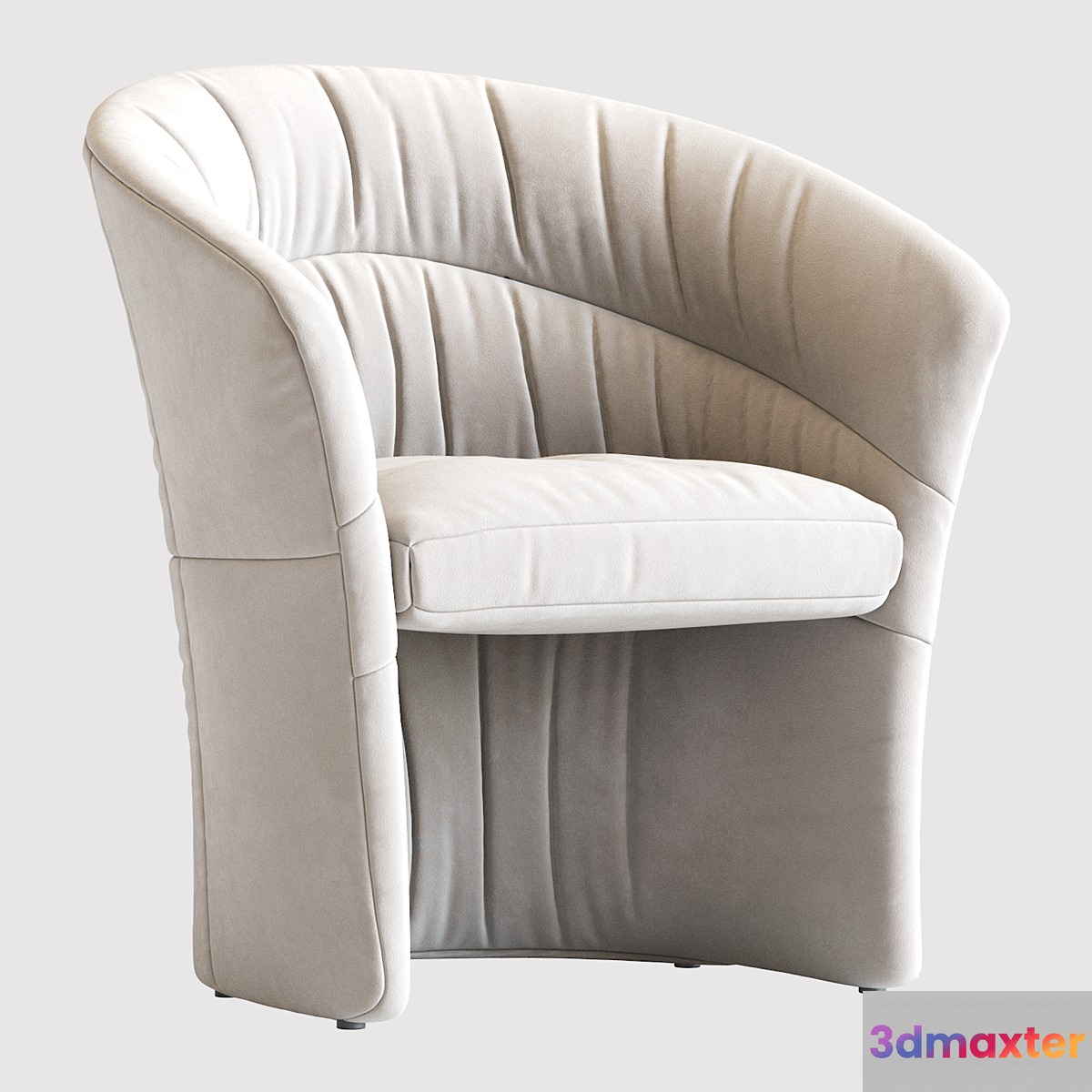 Italian Leather Barrell Lounge Chairs 1980