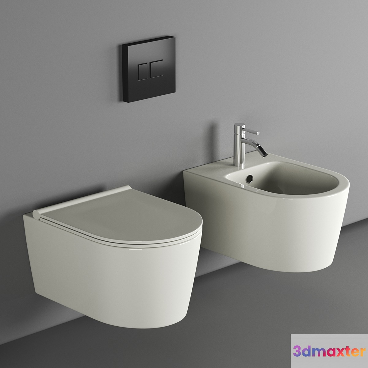 Salenzi Wandcloset Civita 50x35x36.5 Cm Keramiek Rimless Mat Grijs