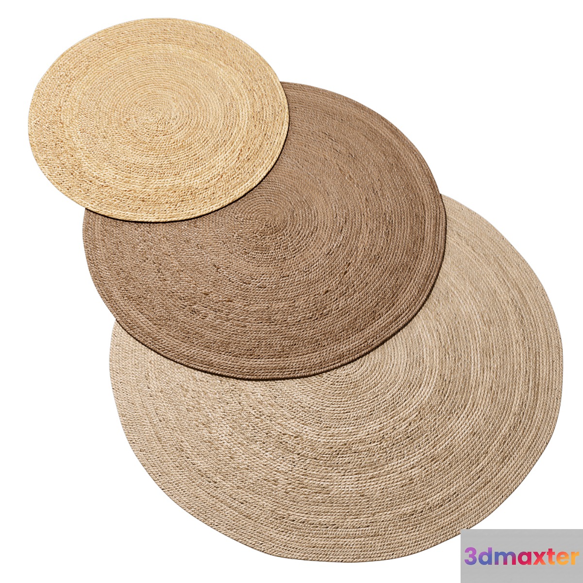 Natural Round Spiral Braided Jute Rug