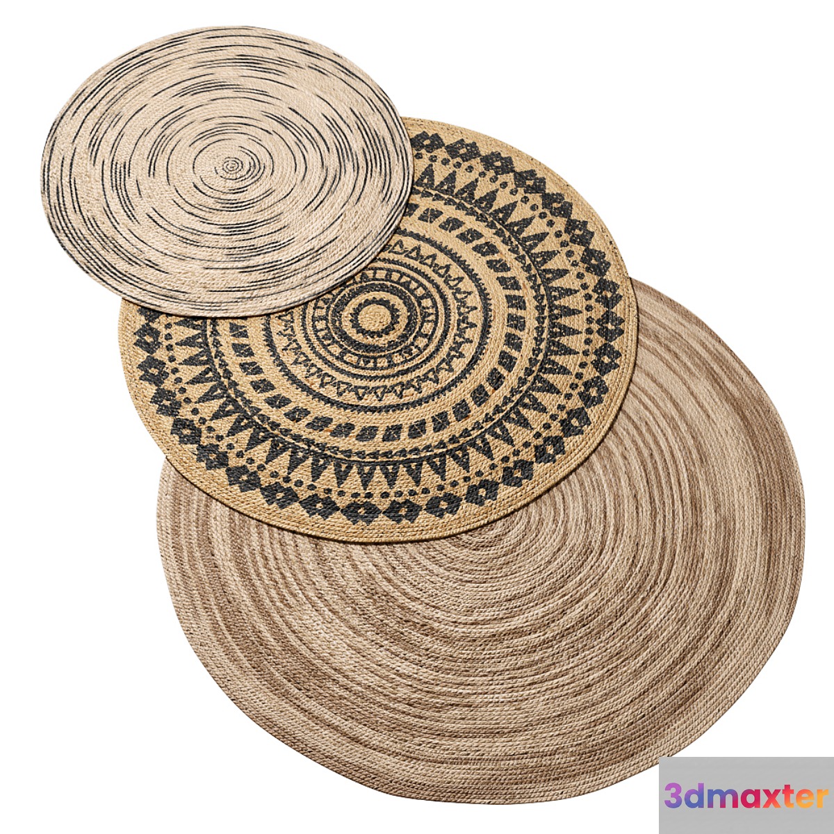 Natural Round Spiral Braided Jute Rug ornament