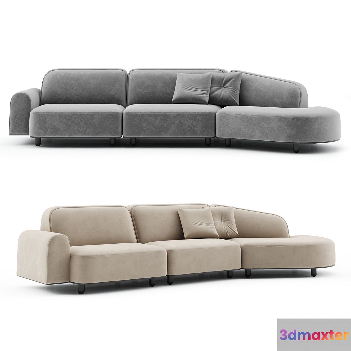 Freeform Curved Sofa With Arm Vladimir Kagan
