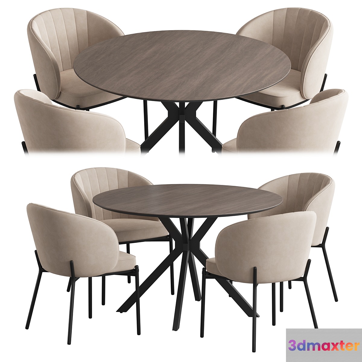 Ralf table Cruz chair 3D Max