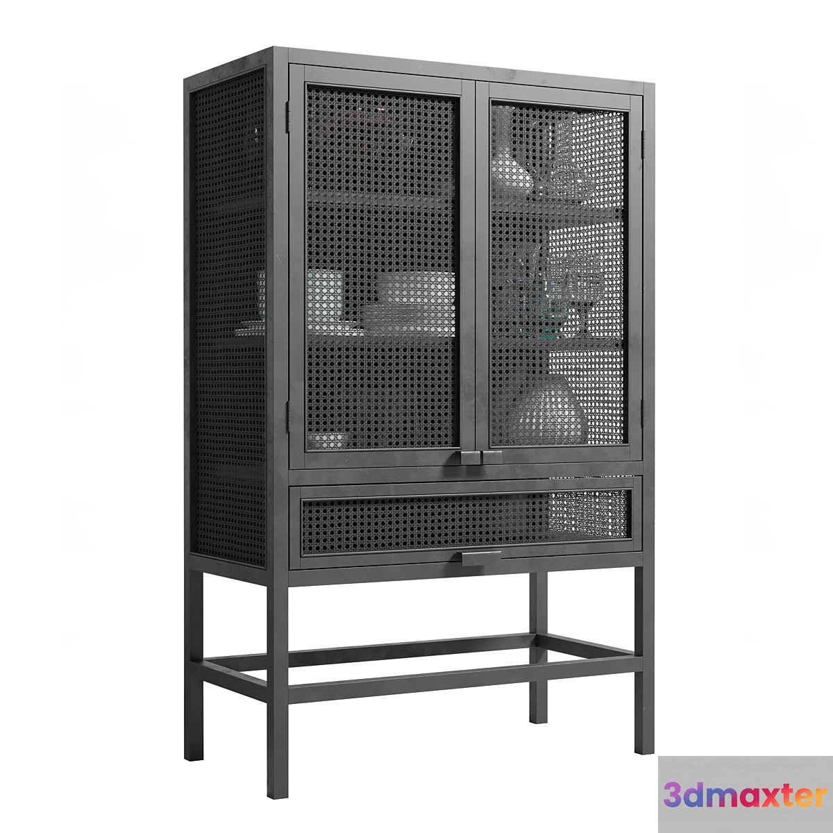 Nordal Merge Cabinet_Rattan_Natural wardrobe