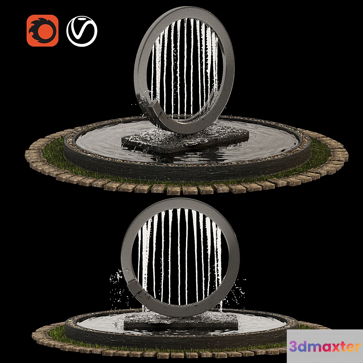 Garden Fountain 01 3D Max