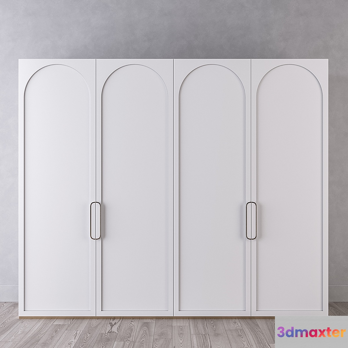 White wardrobe with arches