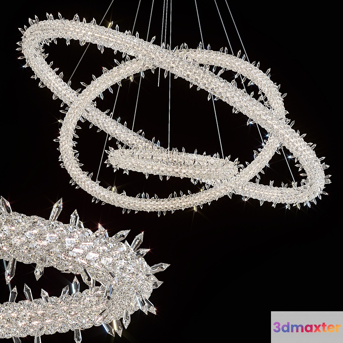 Chandelier Lorenza by GLCrystal d100cm * 80cm * 60cm 3D Max