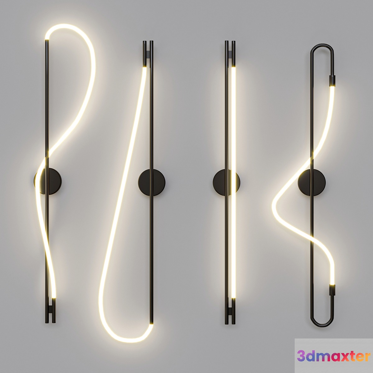 Luke Lamp Co Wall Sconce Black Set 3D Max