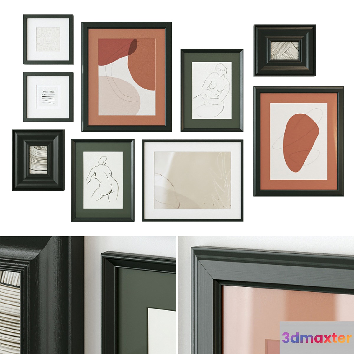 Abstract painting gallery wall