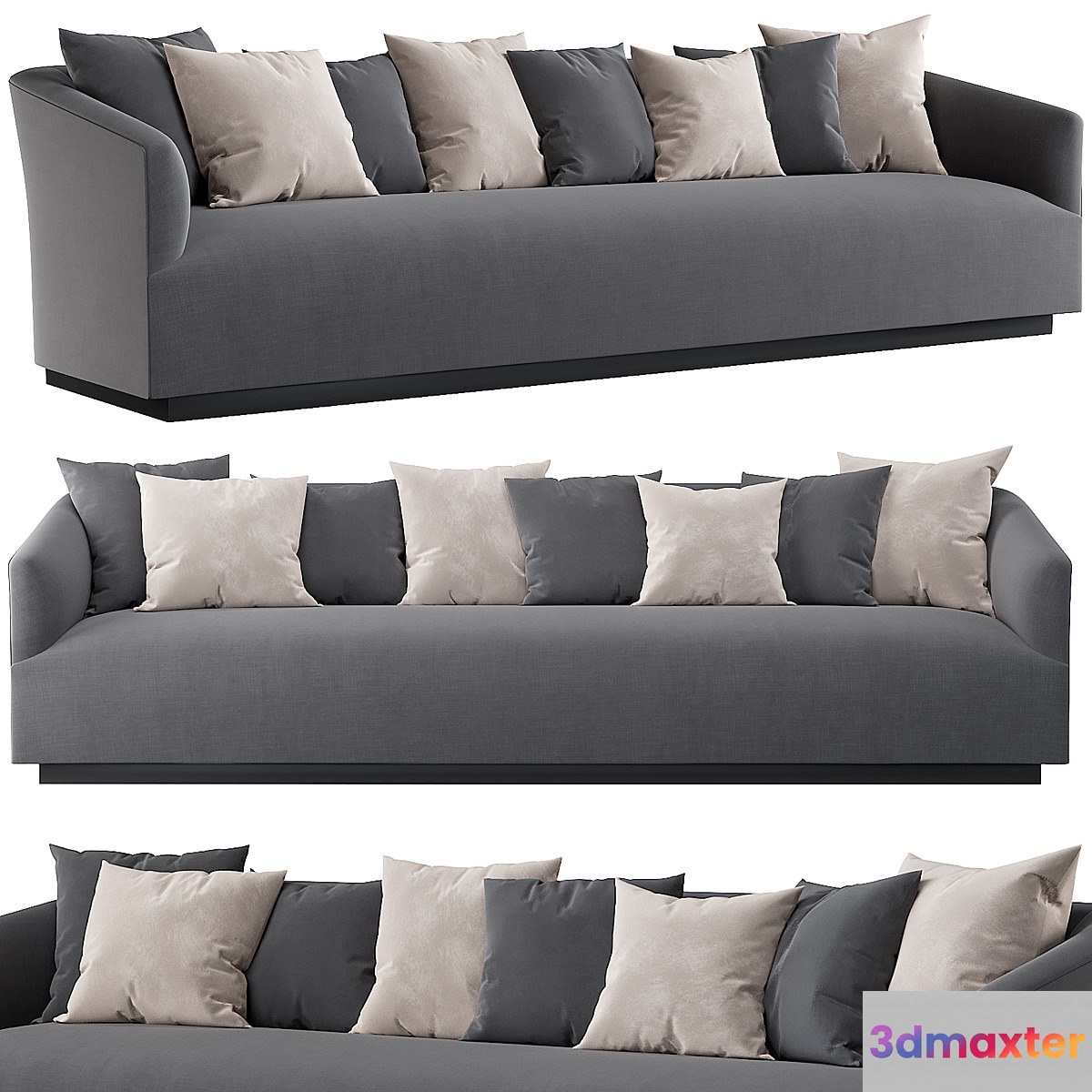 RH | 1950s Italian Shelter Arm sofa 3D Max