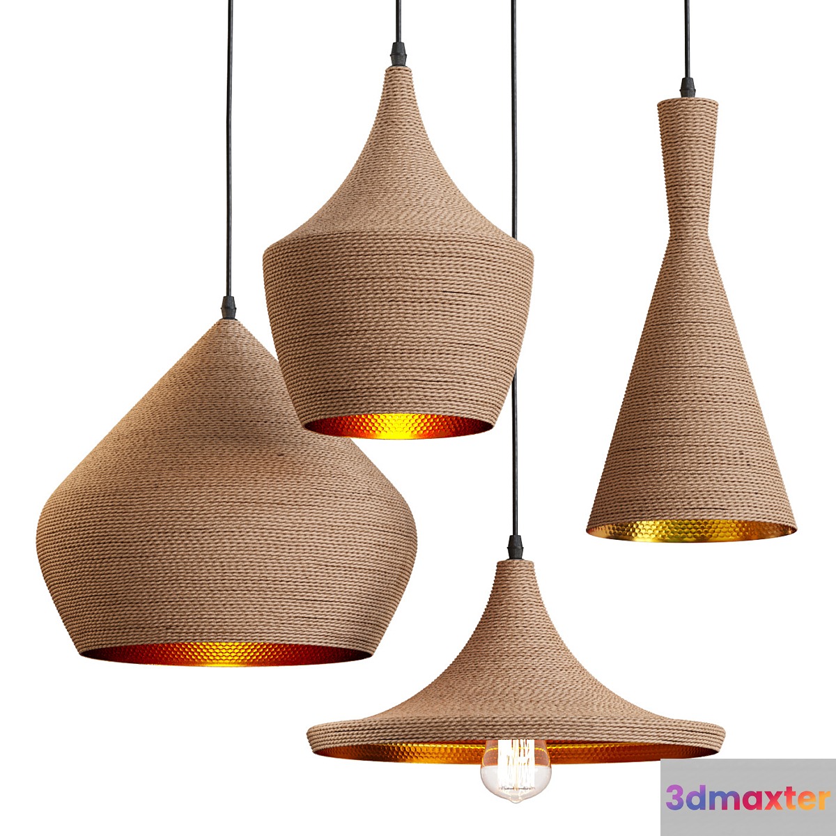 Rope Wrap Beat Pendant Lights 3D Max
